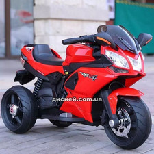 Детский мотоцикл M 3912 EL-3, кожаное сиденье, красный